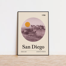 San Diego City Poster  Minimalist Art Print  City Poster  Mid Century Poster  Travel Print Art  Retro City Poster  California Poster 1542176900