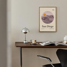 San Diego City Poster  Minimalist Art Print  City Poster  Mid Century Poster  Travel Print Art  Retro City Poster  California Poster 1542176900