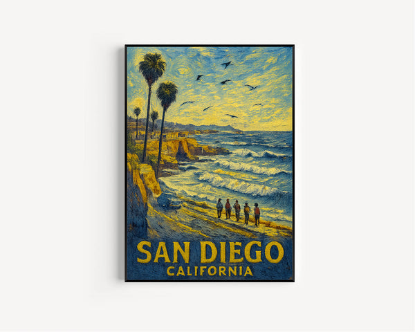 San Diego La Jolla California Coastal Travel Print, La Jolla San Diego Coast Poster Print, La Jolla San Diego Coastal Wall Art