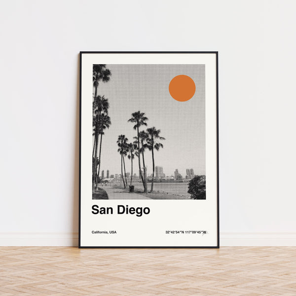 San Diego Poster  Minimalist Travel Poster  Bauhaus Poster  Retro Art Print  Wall Art  California 1571452255