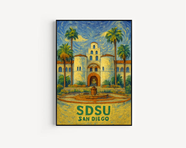 San Diego State University, SDSU School Poster, University Campus Wall Art, San Diego Travel Print, Custom Graduating Gifts
