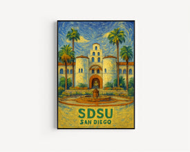 San Diego State University, SDSU School Poster, University Campus Wall Art, San Diego Travel Print, Custom Graduating Gifts
