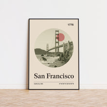 San Francisco City Poster  Minimalist Art Print  City Poster  Mid Century Poster  Travel Print Art  Retro City Poster  California  1555538559