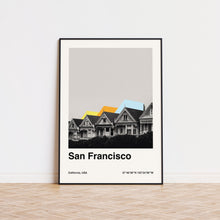 San Francisco Poster  Minimalist Travel Poster Painted ladies Alamo Square  Bauhaus Poster  Retro Art Print  Wall Art  California 1551283250