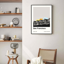 San Francisco Poster  Minimalist Travel Poster Painted ladies Alamo Square  Bauhaus Poster  Retro Art Print  Wall Art  California 1551283250
