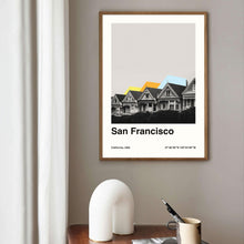 San Francisco Poster  Minimalist Travel Poster Painted ladies Alamo Square  Bauhaus Poster  Retro Art Print  Wall Art  California 1551283250