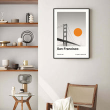 San Francisco Poster  Minimalist Travel Poster  Bauhaus Poster  Retro Art Print  Wall Art  California 1551282382