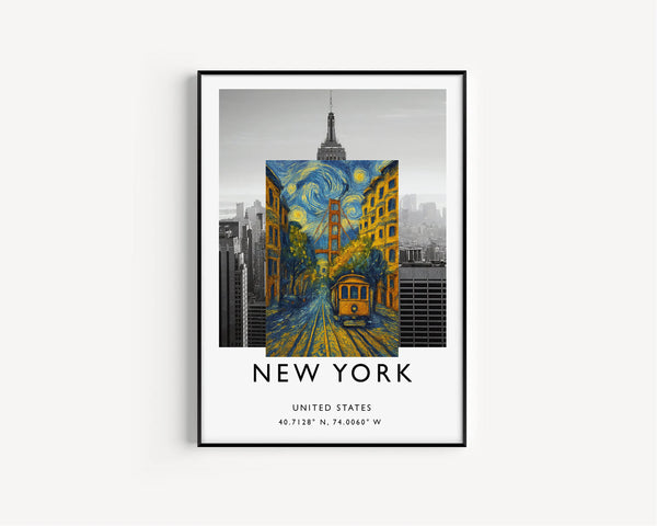 San Francisco Watercolor Painting, Golden Gate Poster, San Francisco Wall Art, California Home Décor, Art Print, C30-89