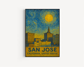 San Jose Poster Print, San Jose Travel Poster, San Jose Van Gogh Style Wall Art, San Jose, California, United States