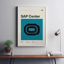 San Jose Sharks Poster, SAP Center Print, NHL Poster, Mid Century Modern, Hockey Wall A-N7P9VI