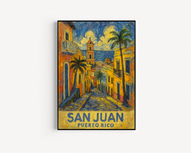 San Juan Puerto Rico Travel Print, Puerto Rico Poster, San Juan Wall Art, City Travel Poster, Personalised Gifts, Wedding Present