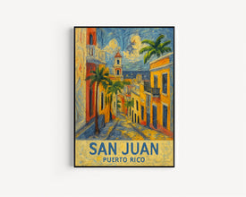 San Juan Puerto Rico Travel Print, Puerto Rico Poster, San Juan Wall Art, City Travel Poster, Personalised Gifts, Wedding Present2