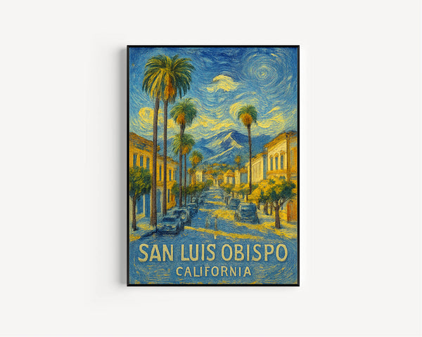 San Luis Obispo Travel Print, California San Luis Obispo Poster, CAL POLY Travel Wall Art, San Luis Obispo, California Travel Gifts