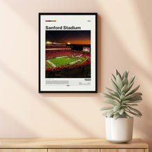 Sanford Stadium Poster, Georgia Bulldogs Poster Print, NCAA Stadium Poster, CFB Art,Football Fan Gift