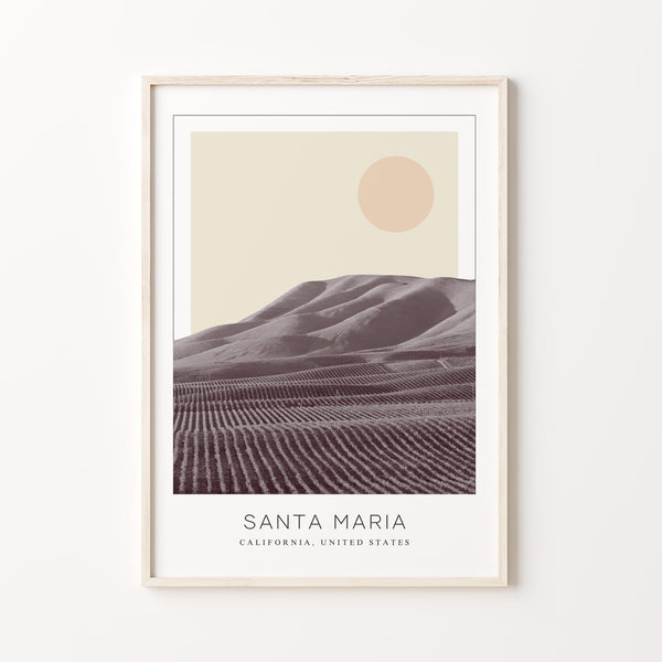 Santa Maria Poster Print, Santa Maria Travel Poster, Santa Maria Minimalistic Wall Art, Santa Maria, California, United States 1882437843