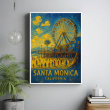 Santa Monica California Travel Print Wall Art, Santa Monica Travel Poster, California Travel Poster, Los Angeles Travel Home Décor Wall Art