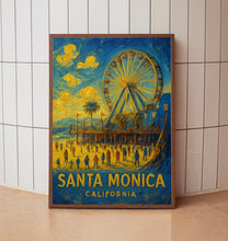 Santa Monica California Travel Print Wall Art, Santa Monica Travel Poster, California Travel Poster, Los Angeles Travel Home Décor Wall Art