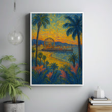 Santa Monica California Travel Print Wall Art, Santa Monica Travel Poster, California Travel Poster, Los Angeles Travel Home Décor Wall Art