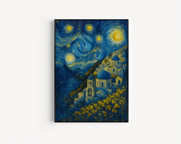 Santorini Travel Poster - Greece Wall Art Print, Illustration Poster, Artwork, Home & Office decor, Gift idea, Travel print, Oia print