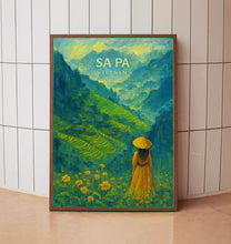 Sapa Travel Poster - Vietnam Wall Art Print, Illustration Poster, Artwork, Home & Office decor, Gift idea, Travel print, rice terrace print