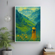 Sapa Travel Poster - Vietnam Wall Art Print, Illustration Poster, Artwork, Home & Office decor, Gift idea, Travel print, rice terrace print