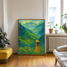 Sapa Travel Poster - Vietnam Wall Art Print, Illustration Poster, Artwork, Home & Office decor, Gift idea, Travel print, rice terrace print