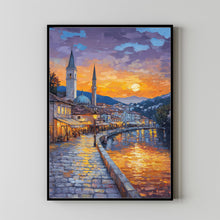 Sarajevo Travel Poster Wall Art, Travel Print of Sarajevo, Bosnia, Sarajevo Wall Art Gift 1