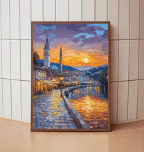 Sarajevo Travel Poster Wall Art, Travel Print of Sarajevo, Bosnia, Sarajevo Wall Art Gift 1