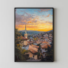 Sarajevo Travel Poster Wall Art, Travel Print of Sarajevo, Bosnia, Sarajevo Wall Art Gift 4