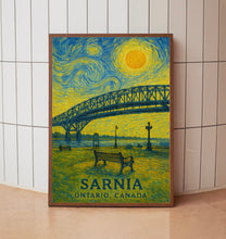 Sarnia Poster Print, Sarnia Travel Poster, Sarnia Van Gogh Style Wall Art, Sarnia, Ontario, Canada