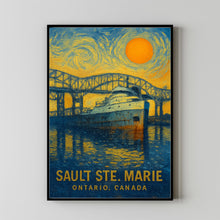 Sault Ste. Marie Poster Print, Sault Ste. Marie Travel Poster, Sault Ste. Marie Minimalistic Wall Art, Sault Ste. Marie, Ontario, Canada