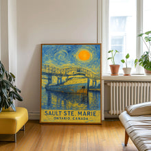 Sault Ste. Marie Poster Print, Sault Ste. Marie Travel Poster, Sault Ste. Marie Van Gogh Style Wall Art, Sault Ste. Marie, Ontario, Canada