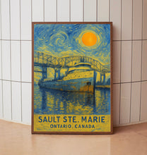 Sault Ste. Marie Poster Print, Sault Ste. Marie Travel Poster, Sault Ste. Marie Van Gogh Style Wall Art, Sault Ste. Marie, Ontario, Canada