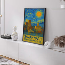 Savannah Poster Print, Savannah Travel Poster, Savannah Van Gogh Style Wall Art, Savannah, Georgia, United States