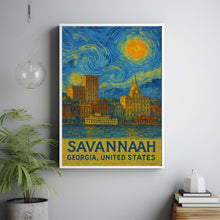 Savannah Poster Print, Savannah Travel Poster, Savannah Van Gogh Style Wall Art, Savannah, Georgia, United States