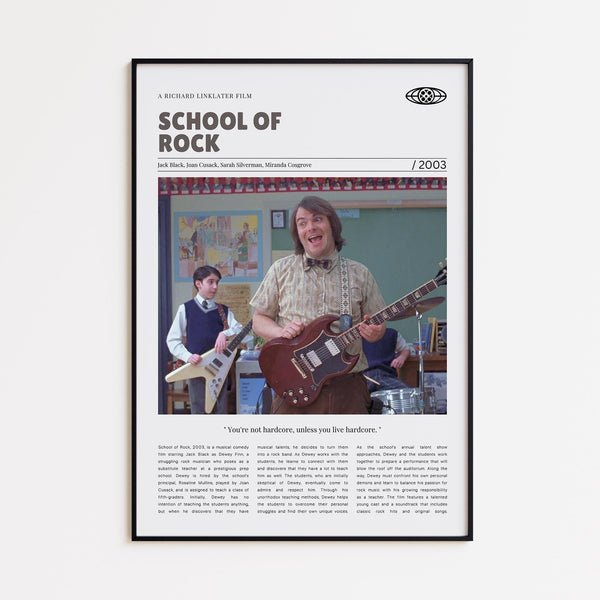 School of Rock, Richard Linklater, Retro Movie Poster, Custom Movie Poster 4421170314