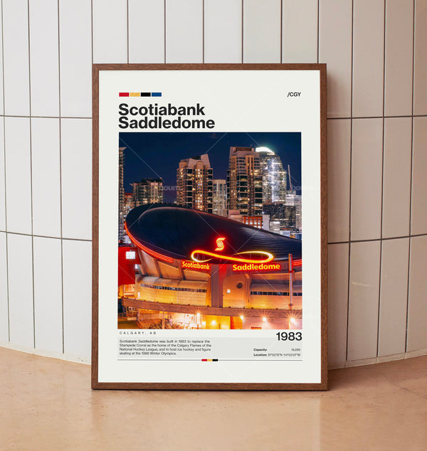 Scotiabank Saddledome Poster, Calgary Flames Poster Print, NHL Arena Poster, Hockey Fan Gift Print