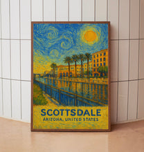 Scottsdale Poster Print, Scottsdale Travel Poster, Scottsdale Van Gogh Style Wall Art, Scottsdale, Arizona, United States