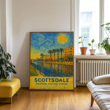 Scottsdale Poster Print, Scottsdale Travel Poster, Scottsdale Van Gogh Style Wall Art, Scottsdale, Arizona, United States