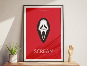 Scream Poster, Minimalist Print, Movie Lovers Gift, Printable Art, Wall Decor, Best Movie Gift, Wes Craven Movie, Retro Poster, Gift Idea 1892137619