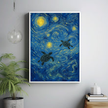 Sea Turtles Swimming Poster, Tropical Animal Art Print, Coastal Beach House Decor, Pastel Summer Wall Art, Colorful Ocean Poster Print