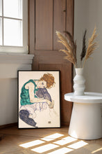Seated Woman with Legs Drawn Up (1917) by Egon Schiele Print, Egon Schiele Print, Egon Schiele Reproduction, Egon Schiele exhibition poster 1224060376