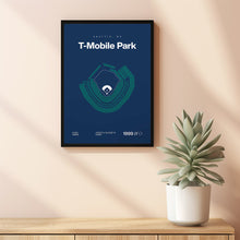 Seattle Ballpark Poster, T-Mobile Park Stadium Print, Mid Century Modern Baseball Poste-PS559D