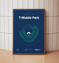 Seattle Ballpark Poster, T-Mobile Park Stadium Print, Mid Century Modern Baseball Poste-PS559D