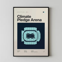 Seattle Kraken Poster, Climate Pledge Arena Print, NHL Poster, Mid Century Modern, Hock-A24EZ5