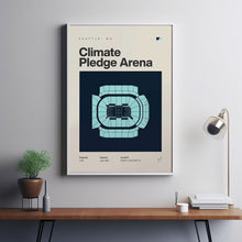 Seattle Kraken Poster, Climate Pledge Arena Print, NHL Poster, Mid Century Modern, Hock-A24EZ5