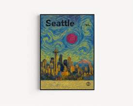 Seattle Poster, Minimalist, Helvetica, Mid-Century Modern, Seattle Travel Print, Seattle Wall Art, Seattle Washington Art, House Art copy