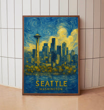 Seattle Travel Print, Seattle Washington Travel Poster Print, Seattle Skyline Wall Art, Seattle Travel Wall Decor, Birthday Gift