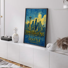 Seattle Travel Print, Seattle Washington Travel Poster Print, Seattle Skyline Wall Art, Seattle Travel Wall Decor, Birthday Gift