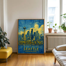 Seattle Travel Print, Seattle Washington Travel Poster Print, Seattle Skyline Wall Art, Seattle Travel Wall Decor, Birthday Gift